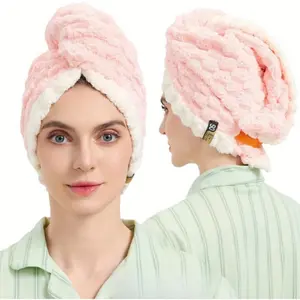 Hair Towel Quick Drying Super Absorbent Turban Towel for Women Soft Plush Wrap Cap Microfiber Hair Drying Towel for Wet Hair Turbie Twist Head Towel Wrap Unisex Cloud Plaid Shower