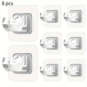 8pc Adjustable Curtain Rod Holders - No-Drill, Easy Install, Versatile Telescopic Rod Brackets Curtain Stand for Home Shower Curtain & Towel Hanging
