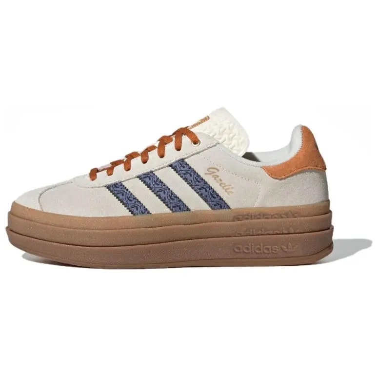 Adidas Wmns Gazelle Bold Cream Orb Violet Floral' Versatile Comfort Low Top Skate Shoes Brown Women's JQ0955