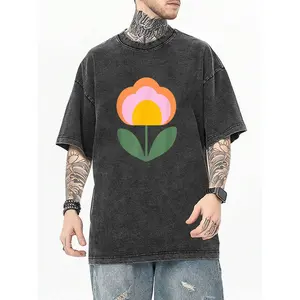 Funny Festive Washed Tee – Short Sleeve Cotton Shirt with Quirky Celebration Designs