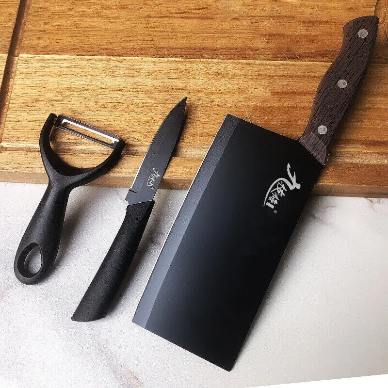 3-Piece Stainless Steel Kitchen Knife Set – Chef, Paring, & Fruit Knives