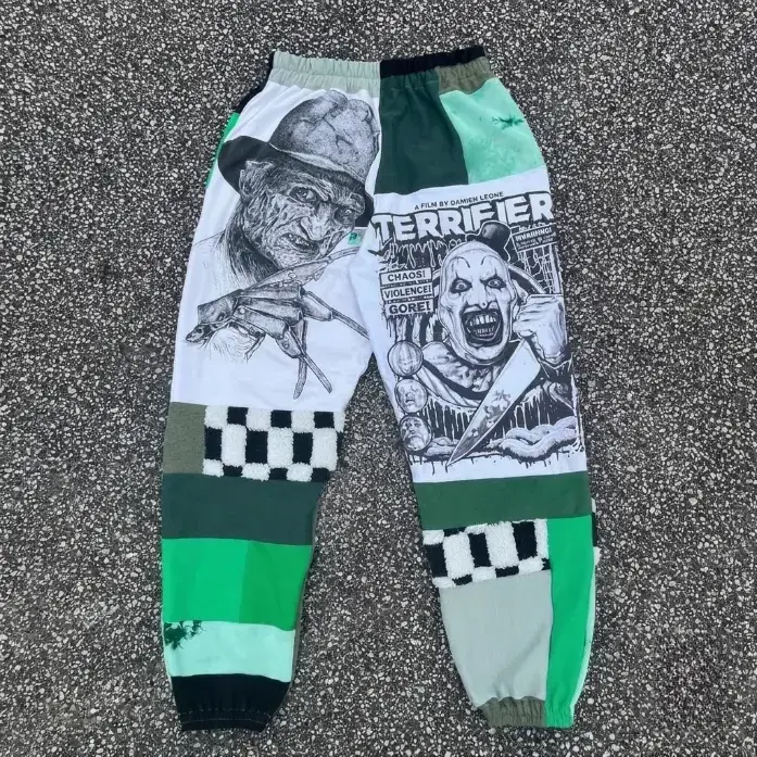 Horror Movie Patchwork Sweatpants Graphic Joggers Women Men Vintage Halloween Gothic Y2K Streetwear Drawstring Casual Sweat Pants2