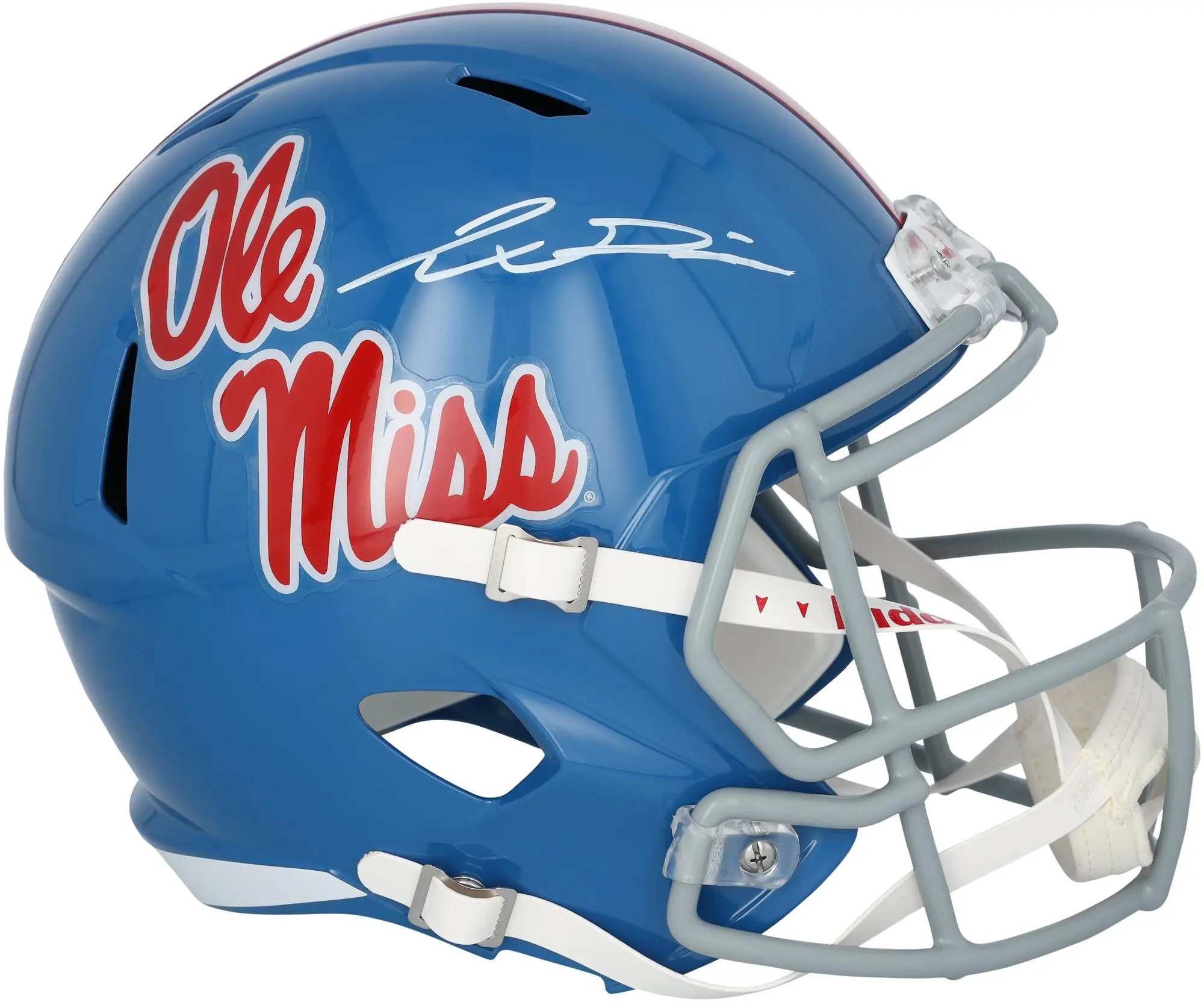 Jaxson Dart Ole Miss Rebels Autographed Riddell Powder Blue Speed Replica Helmet - Fanatics Authentic Certified