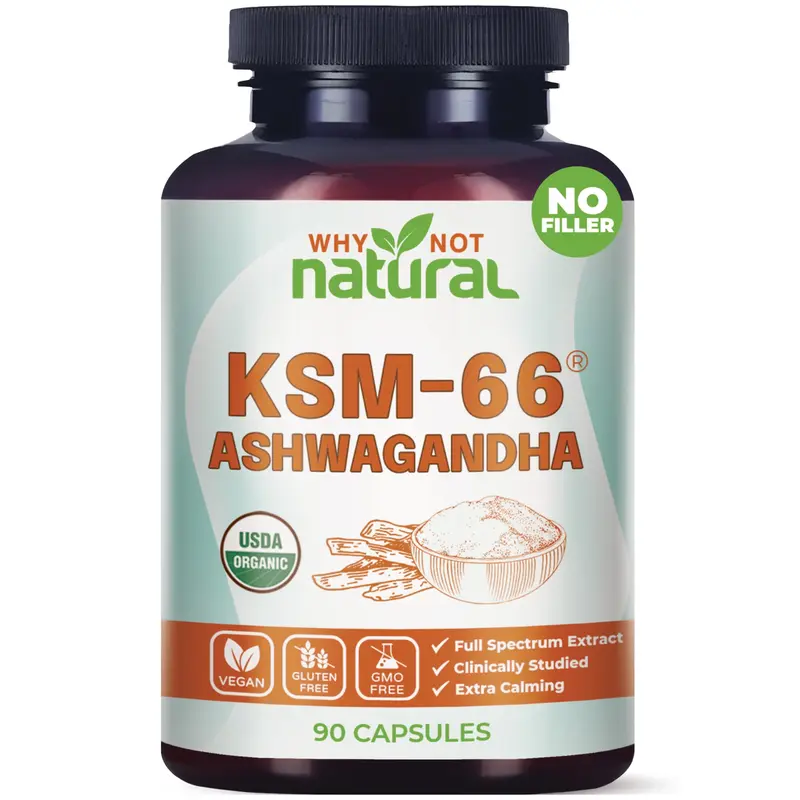 Why Not Natural Organic ashwagandha ksm 66 Supplements Capsules - ksm66