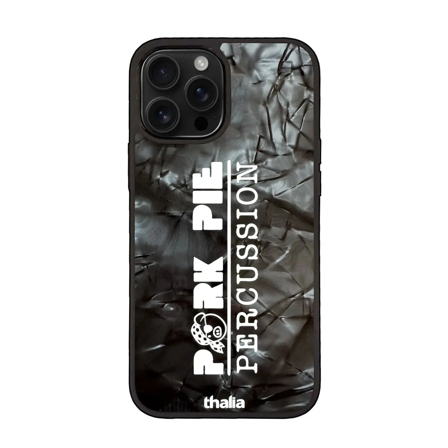 Thalia Pork Pie Logo Case for iPhone 14 Plus | Full Logo, Obsidian Black