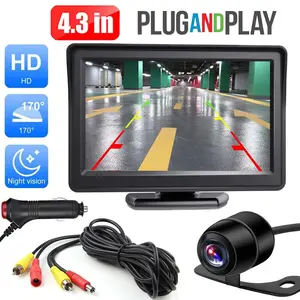 Car Rear View Backup Reverse Wired Camera Night Vision + 4.3“” TFT LCD Monitor