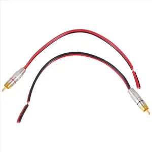 Speaker Cables to RCA Plugs Adapter, 2-Channel (1 Foot)