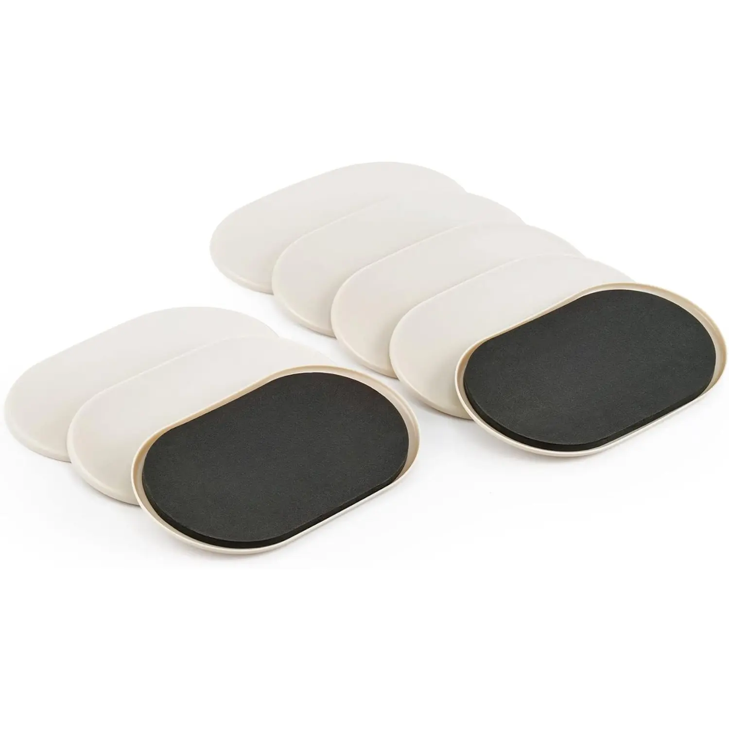 Large Furniture Sliders - 8 Pack, 6" x 9 1/2" Oval  Furniture Sliders for Carpet, Heavy-Duty Furniture Gliders Movers for Hardwood Floors, Plastic Moving Pads for Heavy Furniture