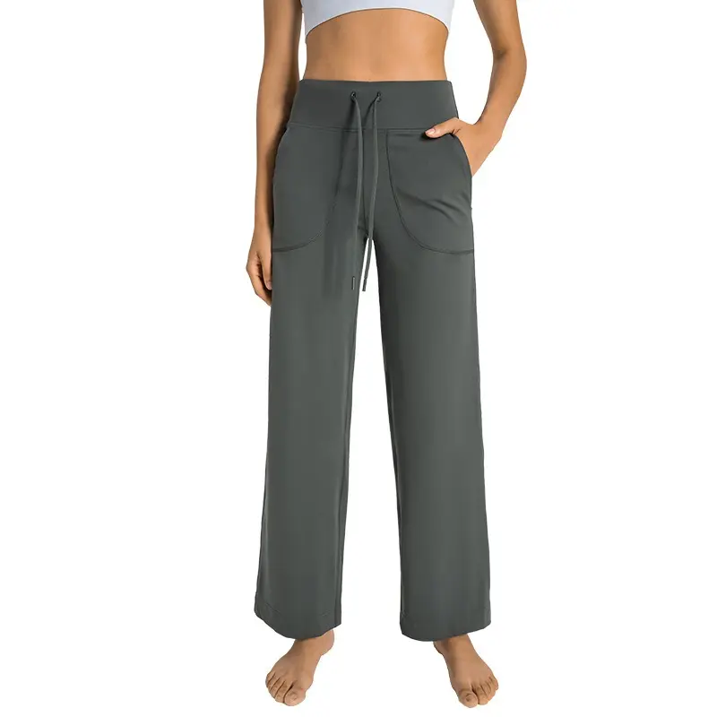 ASPOP Women's Casual Yoga Pants - High-Rise Loose Fit - Comfortable, stretchy, loose-fitting pants with pockets and stretch material - Straight-leg