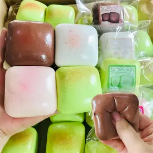 4Pcs Sticky Bread Slow Rising Squishy, Super Soft Slow Rising Squishies, Vibrant Bread Shape Squeeze Toy, Small Toast Squishy for Anxiety Relief Fidget Toys