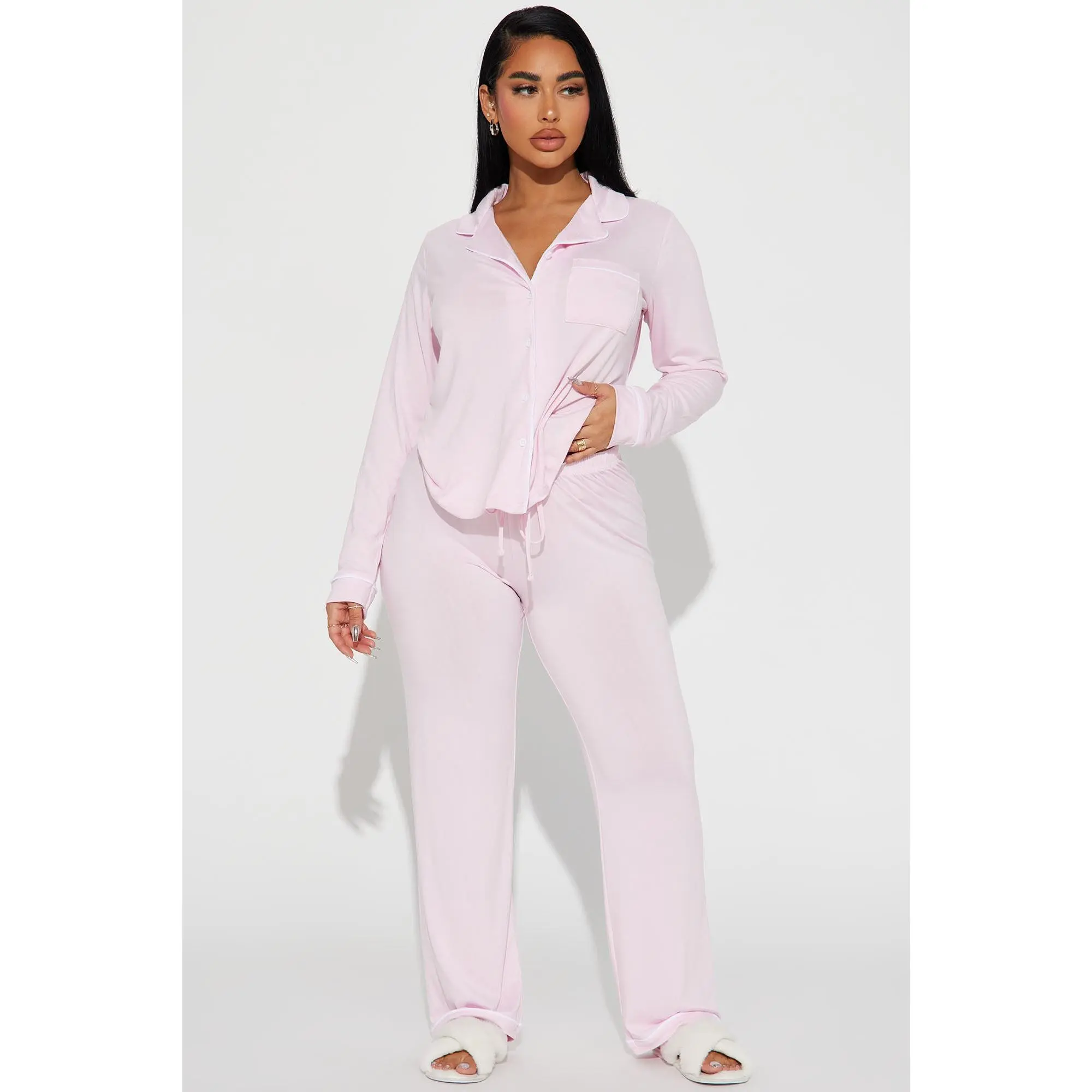 In The Morning PJ Pant Set - Pink In The Morning PJ Pant Set - Pink