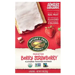Nature's Path Organic Toaster Pastries, Frosted Berry Strawberry, 6 Pastries, 11 oz (312 g)