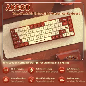 Mage Ak680 Mixed Color Wired Version, Tea Axis / Axis, DIY Keyboard Mouse Model, Ca Prop 65 Re No