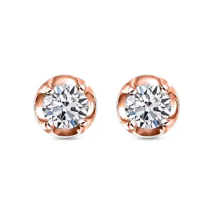 D'Joy Lab Grown Diamond I2 0.20 ctw Earrings in 18K Vermeil Rose Gold Over Sterling Silver Christmas Gifts