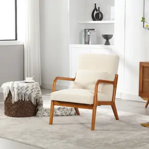 Modern Accent Chair, Soild Wood Padding Lounge Armchairs Side Sitting Chairs for Living Room, Bedroom, Guest Room