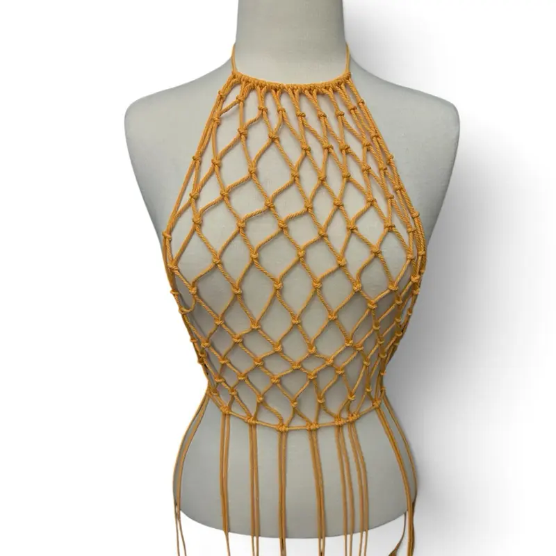 Macrame Blouse, Women's Boho-Style Loose-Fit Casual Top for Summer Outings