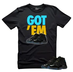 Jordan 11 Gamma Blue 2025 Matching Tee-GOT'EM Unisex Black Sneaker T-Shirt