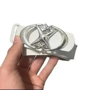 Futuristic Style Cyber Y2K Skater Indie Goth Punk Emo Oval Belt - Casual Design for Western Women, Ideal for Y2K Style Jeans