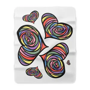 Rainbow Swirl Heart Blanket | Sherpa Fleece