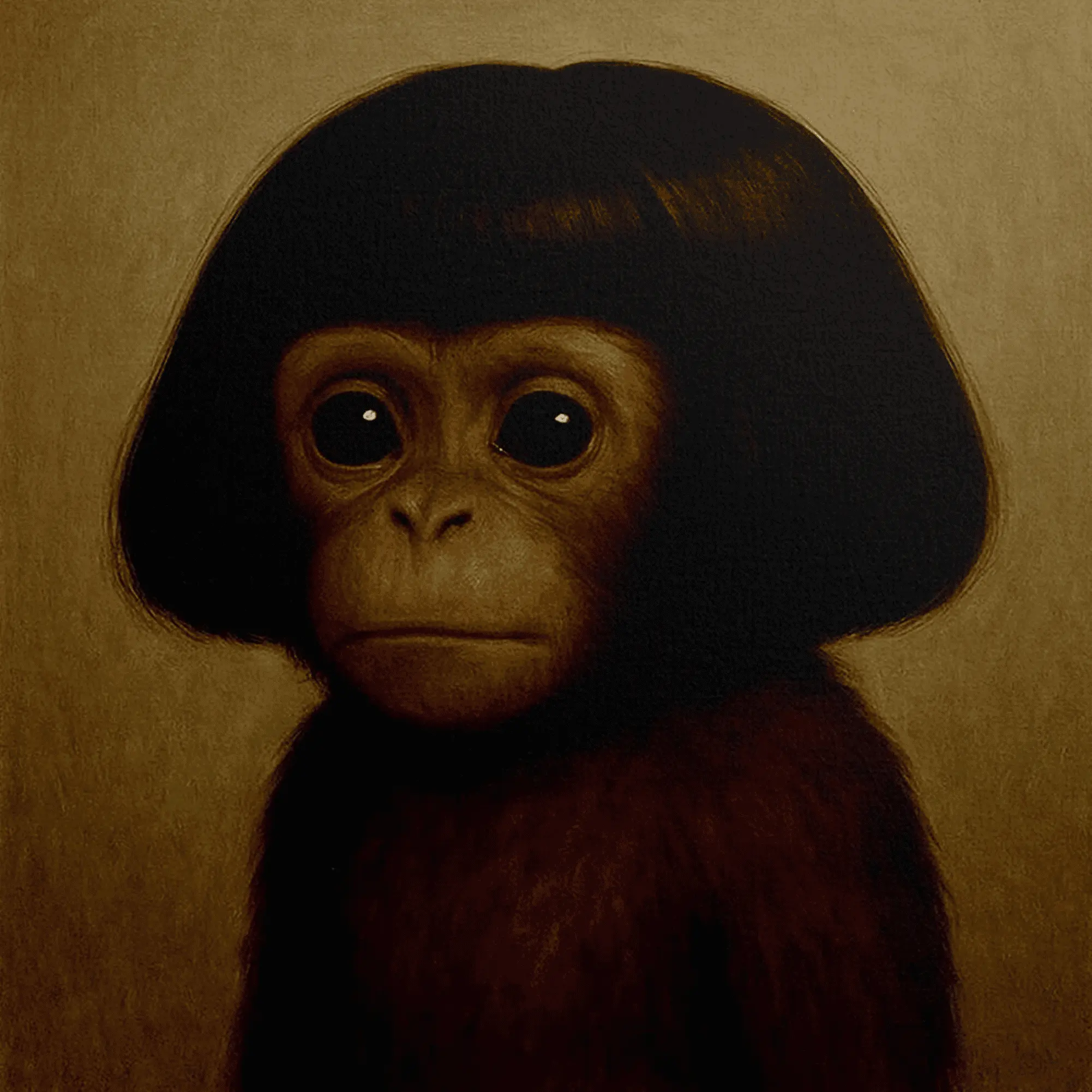 Whimsical Monkey Portrait Retro-Style Animal Canvas Art Poster for Retro Bar Carts College Dorm Rooms and Home Decor