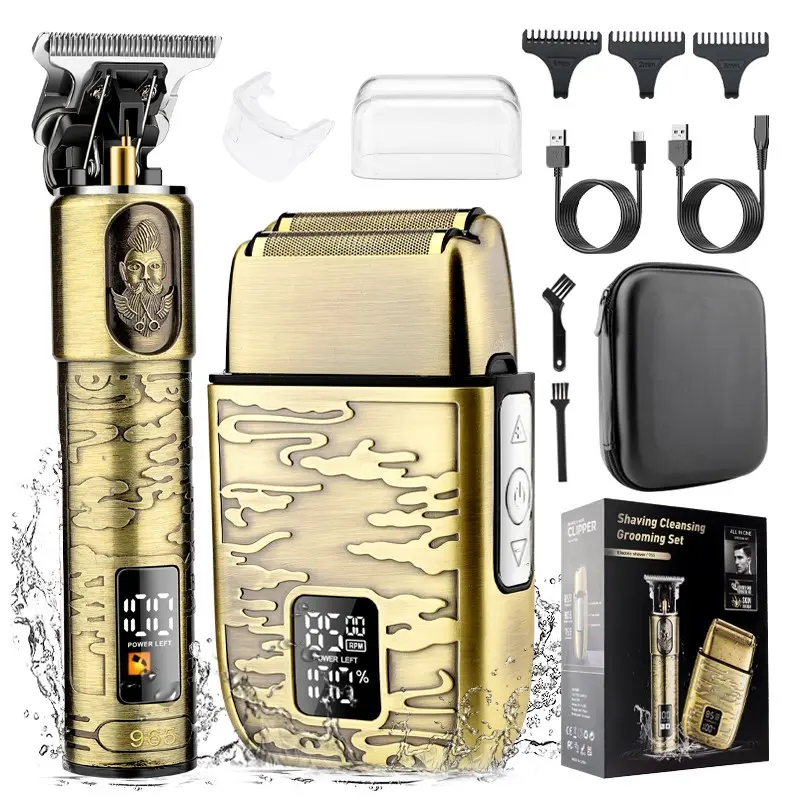 Hair Trimmer and Shaver Set, Cordless Electric Shaver for Men, Waterproof Beard Trimmer Kit, High Performance Hair Clipper and Shaving Kit, Cordless Charging Trimmer, Wireless Hair Cutter