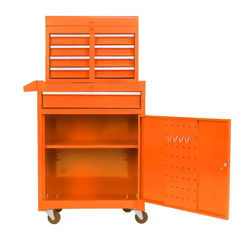 Rolling Tool Chest, 5-Drawer Tool Box Organizer w/Lockable Wheels & Sliding Drawers & Detachable Top & Adjustable Shelf, Tool Storage Cabinet for Garage Workshop