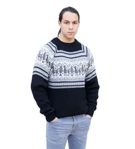 Mens Alpaca Wool Sweater Little Llamas Design