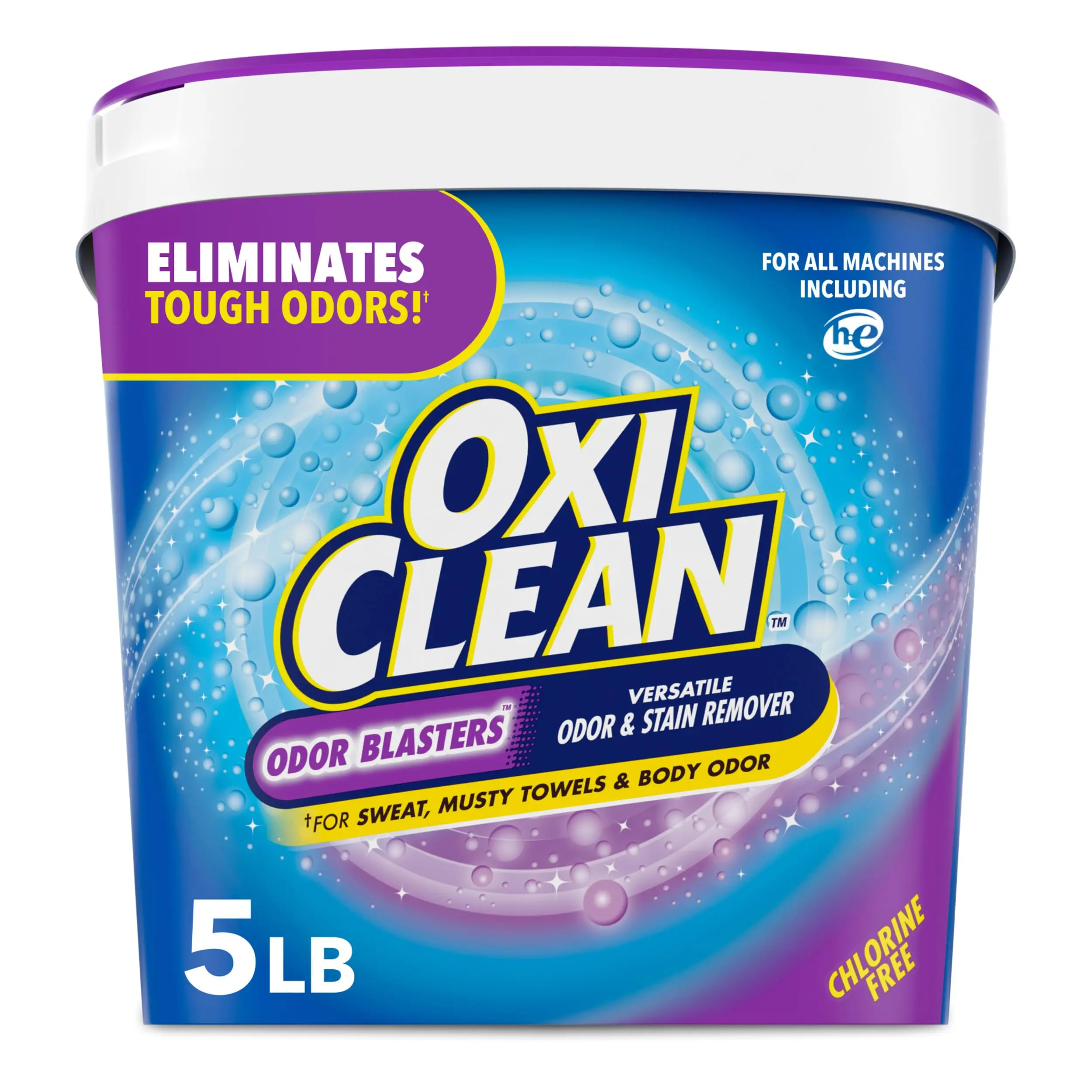 OxiClean Odor Blasters Versatile Odor and Stain Remover Powder 5 lb Safe for All Machines Chlorine Free Laundry Booster