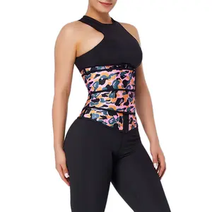 Shaping Camo Print Latex Waist Trainer two Belt Fat Burner