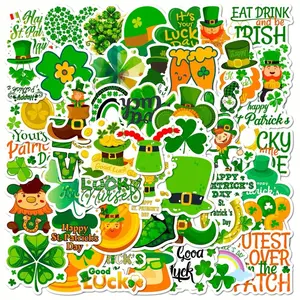 50 PCS, St.Patrick’s Day Green Irish Holiday Stickers and Decals.  Great for Water Bottles, Notebooks, Luggage or Any other Surface. Waterproof