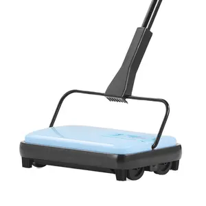 VEVOR Carpet Sweeper Manual, Floor Sweeper with 300 ml Dustbin Capacity Easy to Empty, 6.7 inch Cleaning Width for Home Office Carpets Pet Hair Dust, Blue