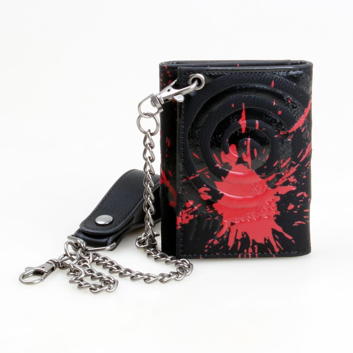Three fold men's wallet with chain, personalized embroidered relief printed men's card clip