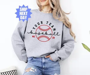 Custom Baseball Hoodie, Personalized Baseball Sweatshirt, Baseball Sweatshirt, Baseball Team Name Shirt, Game Day Shirt