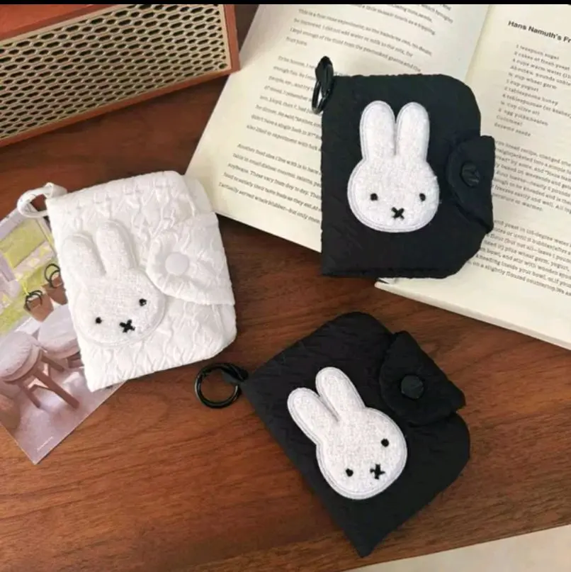 Miffyy Bunny Soft Wallet | Cute Portable Coin Storage | Kawaii Bag Keychain Pendant