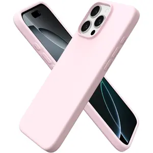 Compatible with iPhone 16 Pro Max Case 6.9", Slim Liquid Silicone 3 Layers Soft Gel Rubber Shockproof Protective Case with Anti-Scratch Microfiber Lining-Chalk