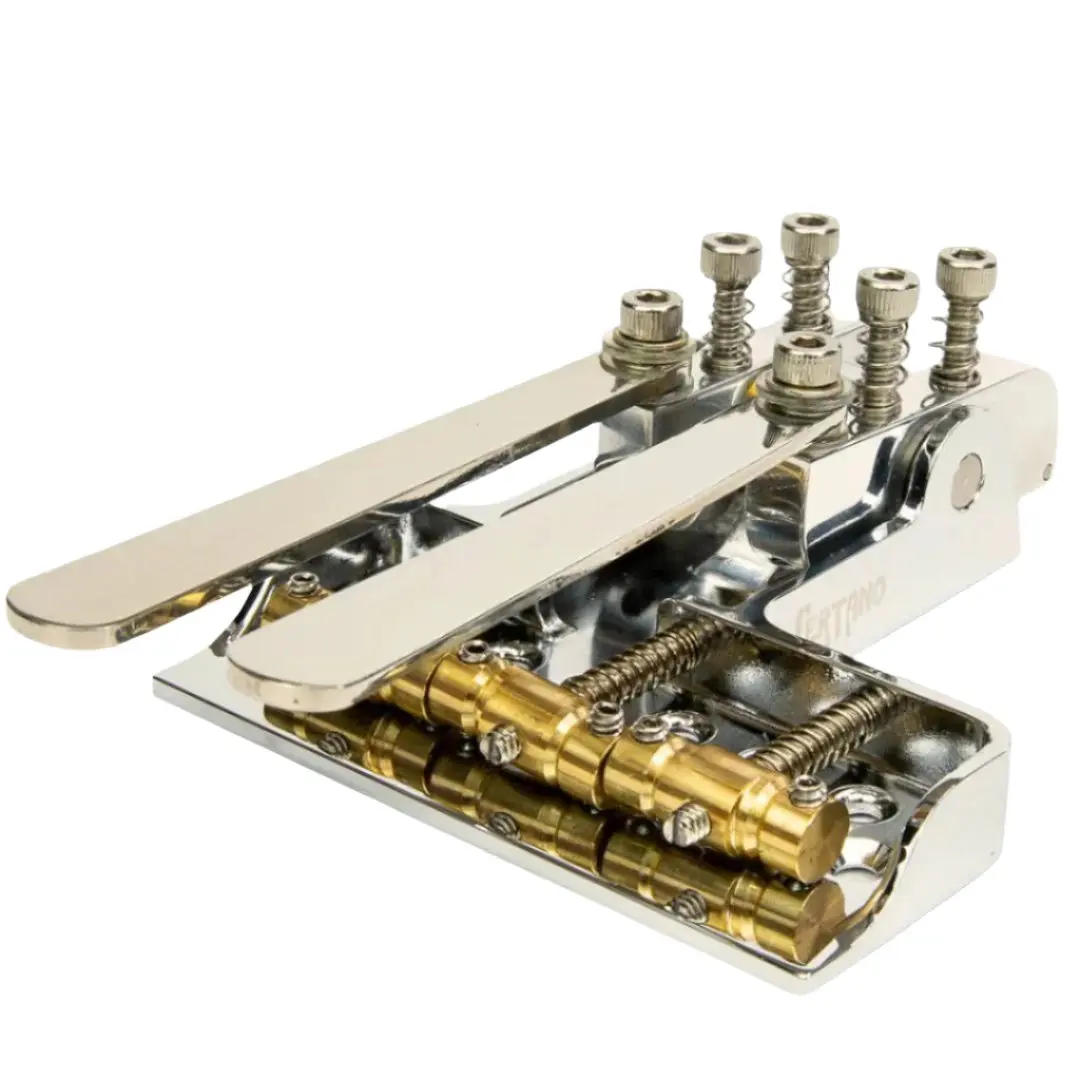 Certano Nickel Brass T-Bender Coupe - Universal Cut, 3-Screw Mount, Half/Full Bends, Intonation Adjustment for Telecaster Shape Guitars, Pedal Steel Gear Accessories w/1/16" Allen Wrench, 2-1/8" String Spacing