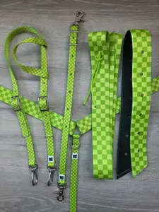 Green checkered tack set