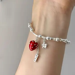 1 exquisite strawberry bracelet, suitable for parties, Valentine's Day, daily wear, anniversary gifts, and special occasions, daily wear bracelet, party jewelry, minimalist jewelry, elegant bracelet