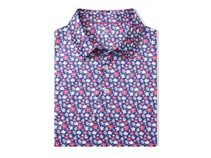 DTWOOO Brand - FLOWERS - Men's Print Performance Polo