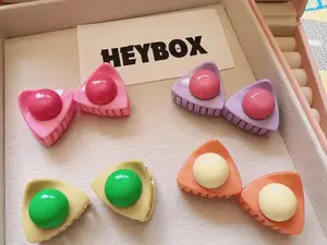 Brand New Hair Clip - 2Pcs Girl's Cat Ear Small Scratching Clip Set in 4 Cute Color Options Matte Flower