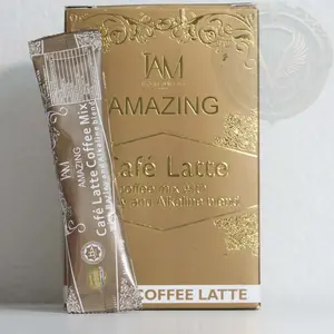 IAM Worldwide - Amazing Café Latte – Coffee Mix with Barley & Alkaline Blend (10 Sachets with Stevia & Non-Dairy Creamer, 150g)