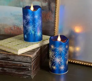 Set of 2 6.5" Celebration Fireworks Candles by Valerie