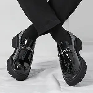 Men's Classic Loafers - All-Season Solid Color Slip-On Formal Shoes with Round Toe, Rubber Sole, Suitable for Daily Wear, Parties, Weddings bear  smith  shoes