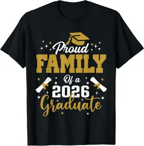 100%cotton Family 2026 Graduation Proud Family of a 2026 graduate T-Shirt