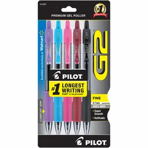 G2 Retractable Gel Ink Pens, Fine Point, Assorted Colors for Smooth Writing Experience, 5-Pack