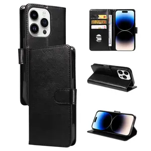 Magnetic Leather Wallet Case Protection for iPhone All Models, Flip Cover Card Slot Phone Holder, Fits 16/15/14/13/12/11 Pro Max/XS Max/XR/8/7 Se