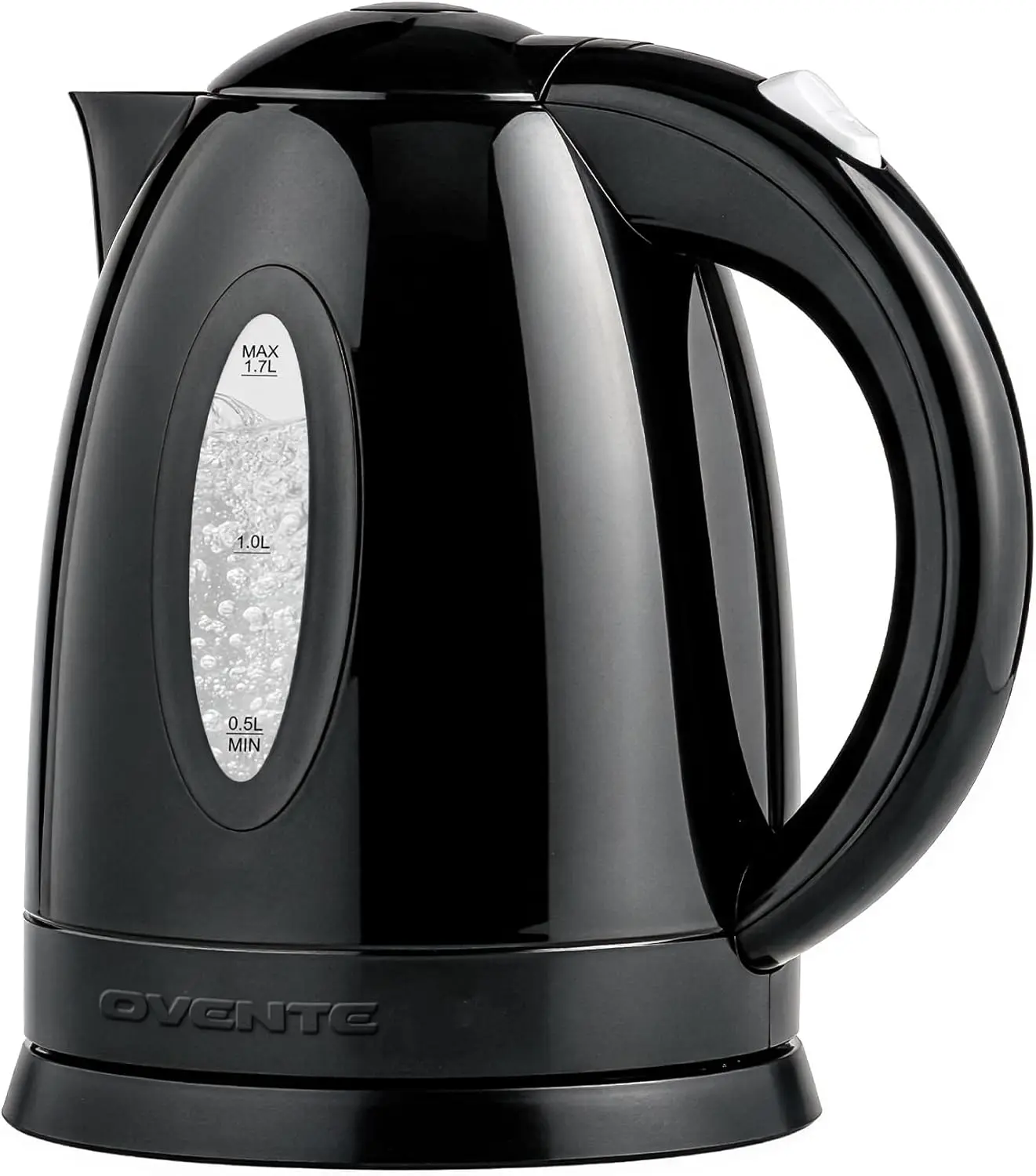 1.7L Electric Kettle, 1100W Fast Boiling Water Boiler, BPA-Free Tea Kettle, Auto Shut-Off & Boil-Dry Protection, 360° Cordless Swivel Base, Removable Filter, Black