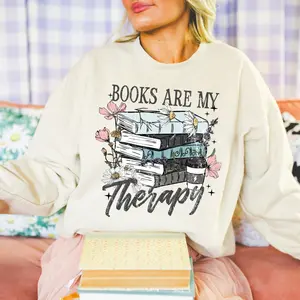 Books Are My Therapy  DTF Transfers - THIS IS NOT A SHIRT