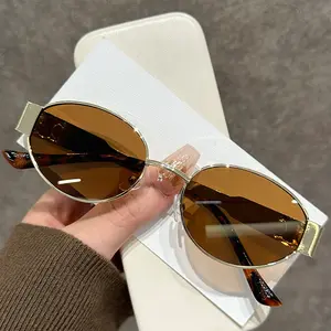 Fashion Sunglasses Women's High-end Sense Retro Oval Small Frame Sunglasses Sunglasses