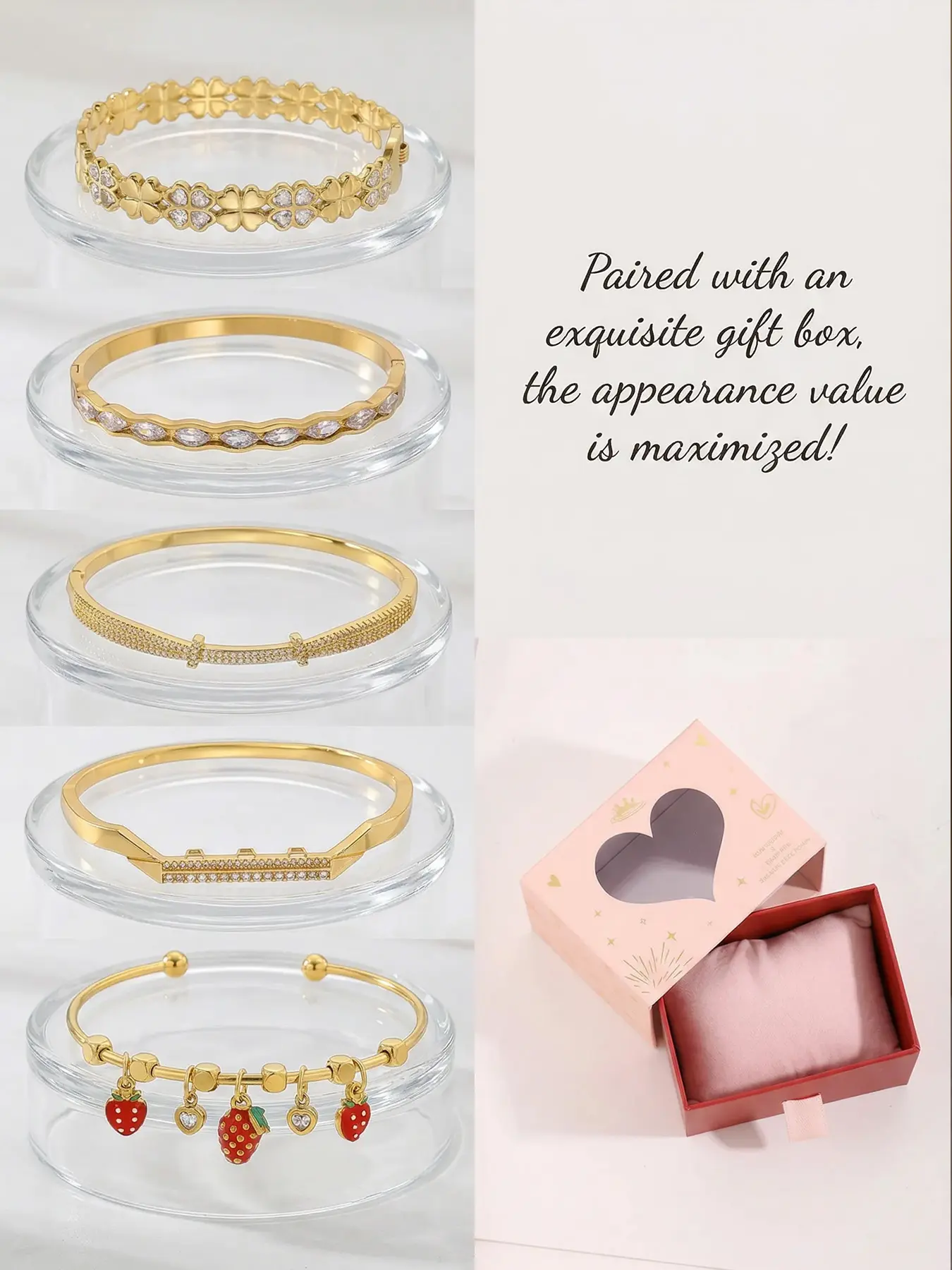 Golden red strawberry + red box